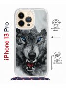 Чехол-накладка iPhone 13 Pro Kruche Magrope Print Волк