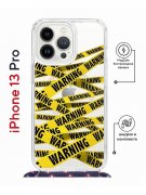 Чехол-накладка iPhone 13 Pro Kruche Magrope Print Warning