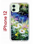 Чехол-накладка iPhone 12/12 Pro Kruche Print Ромашки у ручья