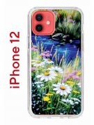 Чехол-накладка iPhone 12/12 Pro Kruche Print Ромашки у ручья