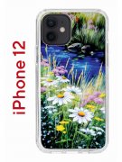 Чехол-накладка iPhone 12/12 Pro Kruche Print Ромашки у ручья