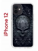 Чехол-накладка iPhone 12/12 Pro Kruche Print Череп техно