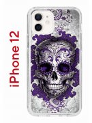 Чехол-накладка iPhone 12/12 Pro Kruche Print Sugar Skull