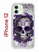 Чехол-накладка iPhone 12/12 Pro Kruche Print Sugar Skull