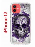 Чехол-накладка iPhone 12/12 Pro Kruche Print Sugar Skull
