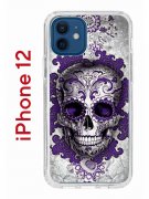Чехол-накладка iPhone 12/12 Pro Kruche Print Sugar Skull
