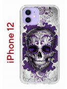 Чехол-накладка iPhone 12/12 Pro Kruche Print Sugar Skull