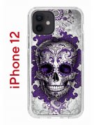 Чехол-накладка iPhone 12/12 Pro Kruche Print Sugar Skull