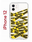 Чехол-накладка iPhone 12/12 Pro Kruche Print Warning