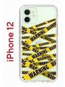 Чехол-накладка iPhone 12/12 Pro Kruche Print Warning