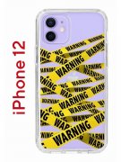 Чехол-накладка iPhone 12/12 Pro Kruche Print Warning