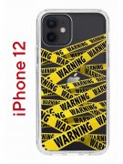 Чехол-накладка iPhone 12/12 Pro Kruche Print Warning