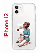 Чехол-накладка iPhone 12/12 Pro Kruche Print Рисуя любовь