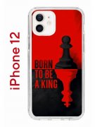 Чехол-накладка iPhone 12/12 Pro Kruche Print Born to be a King