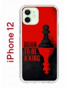 Чехол-накладка iPhone 12/12 Pro Kruche Print Born to be a King