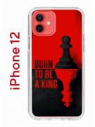 Чехол-накладка iPhone 12/12 Pro Kruche Print Born to be a King