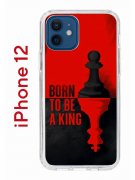 Чехол-накладка iPhone 12/12 Pro Kruche Print Born to be a King