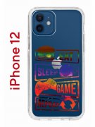 Чехол-накладка iPhone 12/12 Pro Kruche Print Repeat