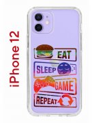 Чехол-накладка iPhone 12/12 Pro Kruche Print Repeat