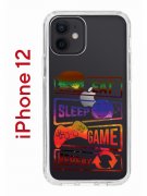 Чехол-накладка iPhone 12/12 Pro Kruche Print Repeat