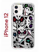 Чехол-накладка iPhone 12/12 Pro Kruche Print Angry Cats