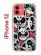 Чехол-накладка iPhone 12/12 Pro Kruche Print Angry Cats