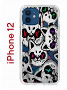 Чехол-накладка iPhone 12/12 Pro Kruche Print Angry Cats