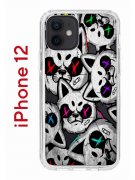 Чехол-накладка iPhone 12/12 Pro Kruche Print Angry Cats