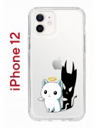 Чехол-накладка iPhone 12/12 Pro Kruche Print Angel Demon