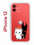 Чехол-накладка iPhone 12/12 Pro Kruche Print Angel Demon