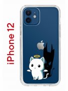 Чехол-накладка iPhone 12/12 Pro Kruche Print Angel Demon