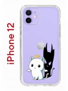 Чехол-накладка iPhone 12/12 Pro Kruche Print Angel Demon