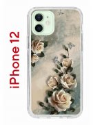 Чехол-накладка iPhone 12/12 Pro Kruche Print Белая роза