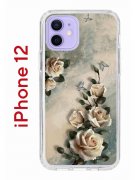 Чехол-накладка iPhone 12/12 Pro Kruche Print Белая роза