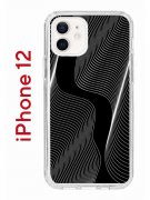 Чехол-накладка Apple iPhone 12  (588925) Kruche PRINT Line black