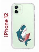 Чехол-накладка iPhone 12/12 Pro Kruche Print Акула