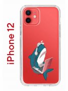 Чехол-накладка iPhone 12/12 Pro Kruche Print Акула