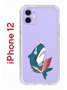 Чехол-накладка iPhone 12/12 Pro Kruche Print Акула