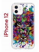 Чехол-накладка iPhone 12/12 Pro Kruche Print Colored beast