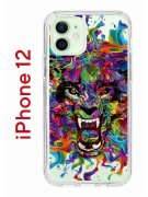 Чехол-накладка iPhone 12/12 Pro Kruche Print Colored beast