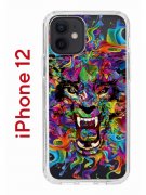 Чехол-накладка iPhone 12/12 Pro Kruche Print Colored beast