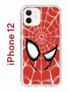 Чехол-накладка iPhone 12/12 Pro Kruche Print Человек-Паук красный