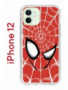 Чехол-накладка iPhone 12/12 Pro Kruche Print Человек-Паук красный