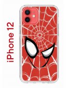 Чехол-накладка iPhone 12/12 Pro Kruche Print Человек-Паук красный
