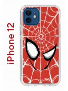Чехол-накладка iPhone 12/12 Pro Kruche Print Человек-Паук красный