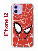 Чехол-накладка iPhone 12/12 Pro Kruche Print Человек-Паук красный