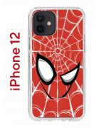 Чехол-накладка iPhone 12/12 Pro Kruche Print Человек-Паук красный