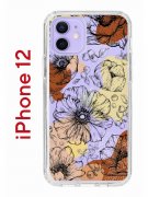 Чехол-накладка Apple iPhone 12  (588925) Kruche PRINT Ягоды и Цветы