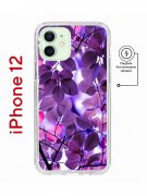 Чехол-накладка Apple iPhone 12  (598886) Kruche PRINT Purple leaves