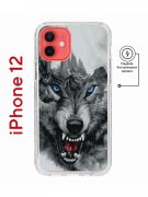Чехол-накладка Apple iPhone 12  (598886) Kruche PRINT Волк